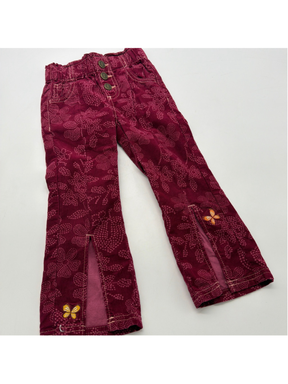 Finding Foxtale Corduroy Pants Size 3T Burgundy Butterfly
